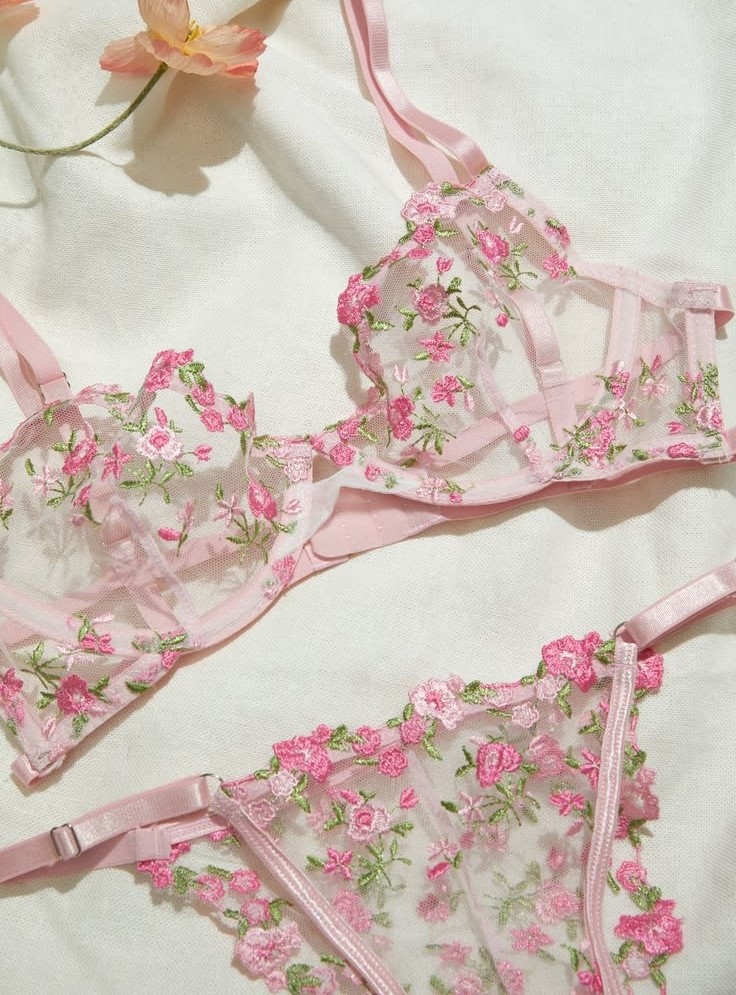 Pink Flower Lingerie